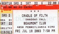 Cradle of Filth, Killswitch Engage, Shadows Fall, Sworn Enemy